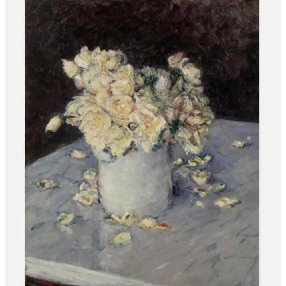 Yimissrui Gustave Caillebotte Yellow Roses in a Vase Poster 12x15”